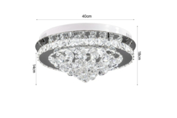 Round Semi-Flush LED Light with Crystal Droplets - thumbnail 8