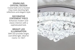 Round Semi-Flush LED Light with Crystal Droplets - thumbnail 7