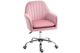 Velvet Ergonomic Office Chair - Adjustable Height, Padded Seat, High Back, 120kg Capacity - HOMCOM - thumbnail 5