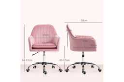 Velvet Ergonomic Office Chair - Adjustable Height, Padded Seat, High Back, 120kg Capacity - HOMCOM - thumbnail 3