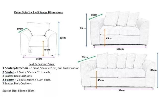 Aruba Modern Fabric 3 & 2 Seater Sofa Set - Handmade, Deep Cushions, Sturdy Hardwood Frame - image 1