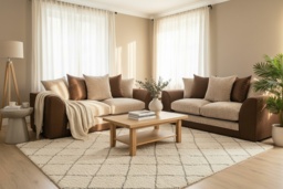 Aruba Modern Fabric 3 & 2 Seater Sofa Set - Handmade, Deep Cushions, Sturdy Hardwood Frame - thumbnail 2