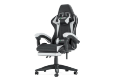 Ergonomic Racing Style Gaming Chair with Footrest - PU Leather, Adjustable Tilt, 130kg Capacity - thumbnail 7