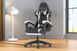 Ergonomic Racing Style Gaming Chair with Footrest - PU Leather, Adjustable Tilt, 130kg Capacity - thumbnail 8