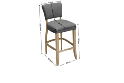 PRICE DROP! Set of 2 Bar Stools with Linen-Upholstered Padded Seats - thumbnail 4