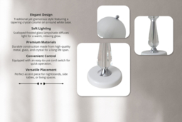 Crystal Table Lamp with Scalloped Frosted Glass Lampshade - thumbnail 7