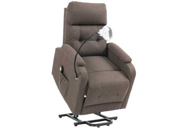 Ergonomic Electric Rise & Recline Armchair - Linen Upholstery, 120kg Capacity, LED Reading Light - image 1