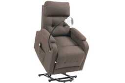 Ergonomic Electric Rise & Recline Armchair - Linen Upholstery, 120kg Capacity, LED Reading Light - thumbnail 1