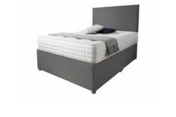 Grey Fabric Divan Bed Set: Memory Sprung Mattress & Headboard Included - 6 Sizes & Optional Storage - thumbnail 3