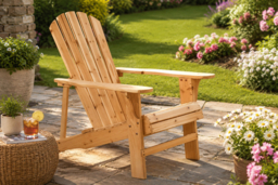 Adirondack Wooden Garden Chair - Weather-Resistant Outdoor Seating (Single or Pair) - thumbnail 5