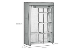 PRICE DROP! Portable Fabric Bedroom Wardrobe - 6 Shelf Steel Storage, Dust-Proof Cover, Space-Saving Design - thumbnail 6