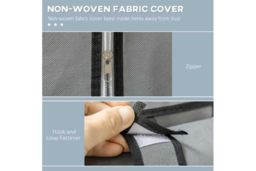 PRICE DROP! Portable Fabric Bedroom Wardrobe - 6 Shelf Steel Storage, Dust-Proof Cover, Space-Saving Design - thumbnail 8