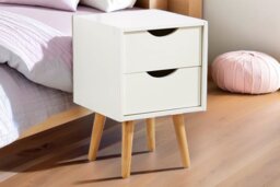 Boden Solid Wood Bedside Table - 1 or 2 Drawer, Oak or White, Compact Storage Unit - thumbnail 3