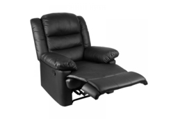 Adjustable Leather Recliner Armchair Sofa - Modern PU, High-Back, Black or Brown - thumbnail 3
