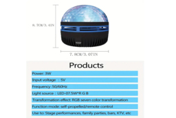 Multifunction LED Galaxy Projection Table Night Light - 360° Rotating, Star Projector, Modern Mood Lighting - thumbnail 4