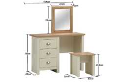 Cream Finish 3-Door Wardrobe 7-Drawer Chest 2 Nightstands and Mirror Bedroom Furniture Set - thumbnail 3