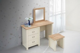 Cream Finish 3-Door Wardrobe 7-Drawer Chest 2 Nightstands and Mirror Bedroom Furniture Set