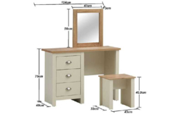 Cream Finish 3-Door Wardrobe 7-Drawer Chest 2 Nightstands and Mirror Bedroom Furniture Set - thumbnail 7