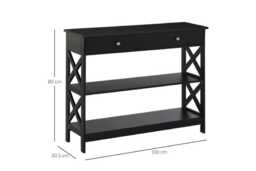 Black MDF Storage Console Table with Drawers & Shelves - Contemporary Hallway or Living Room Side Table - thumbnail 1