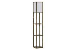 Modern 4-Tier Floor Lamp with Shelves - E27 Bulb, Foot Switch, Space-Saving Home Lighting