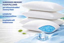 4-Pack Cooling Gel Shredded Memory Foam Pillows - thumbnail 7