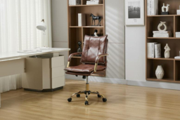 PU Upholstered Ergonomic Office Chair - Brown - thumbnail 6
