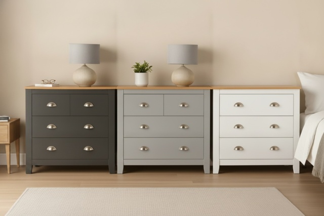 PRICE DROP! Camden Contemporary 6-Drawer Chest - Sturdy Bedroom Storage in Graphite, Grey, or White with Oak Top - image 1