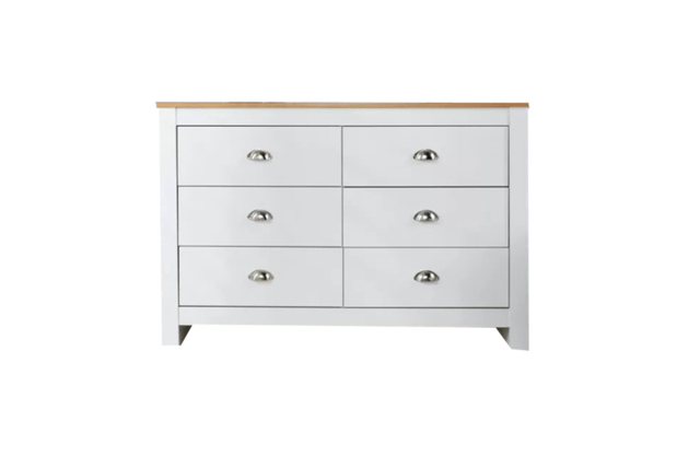 PRICE DROP! Camden Contemporary 6-Drawer Chest - Sturdy Bedroom Storage in Graphite, Grey, or White with Oak Top - image 1