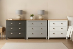 PRICE DROP! Camden Contemporary 6-Drawer Chest - Sturdy Bedroom Storage in Graphite, Grey, or White with Oak Top - thumbnail 1