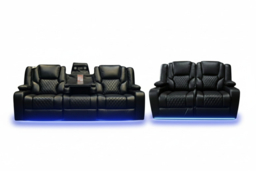PRICE DROP! Bentley Cinema Leather 3+2 Seater Electric Reclining Sofa Set - thumbnail 5