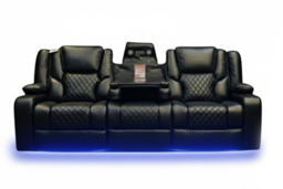 PRICE DROP! Bentley Cinema Leather 3+2 Seater Electric Reclining Sofa Set - thumbnail 8