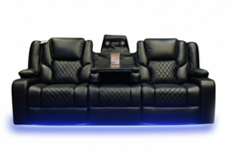 PRICE DROP! Bentley Cinema Leather 3+2 Seater Electric Reclining Sofa Set - thumbnail 4