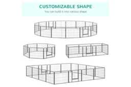 16 Panel Small Animal Playpen - Rabbit, Guinea Pig & Puppy Metal Enclosure - Secure, Portable, Easy-Clean Pet Pen - thumbnail 3