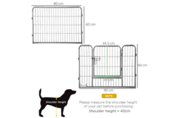 16 Panel Small Animal Playpen - Rabbit, Guinea Pig & Puppy Metal Enclosure - Secure, Portable, Easy-Clean Pet Pen - thumbnail 5