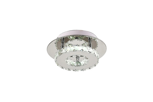 Contemporary Crystal LED Ceiling Light with Polished Chrome Finish - image 1