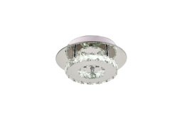Contemporary Crystal LED Ceiling Light with Polished Chrome Finish
