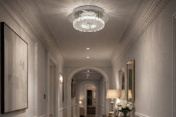 Contemporary Crystal LED Ceiling Light with Polished Chrome Finish - thumbnail 3