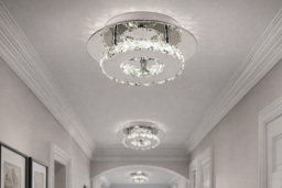 Contemporary Crystal LED Ceiling Light with Polished Chrome Finish - thumbnail 4