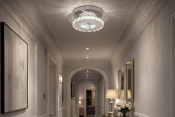 Contemporary Crystal LED Ceiling Light with Polished Chrome Finish - thumbnail 7
