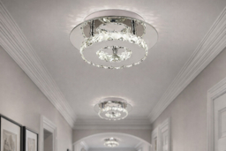 Contemporary Crystal LED Ceiling Light with Polished Chrome Finish - thumbnail 8
