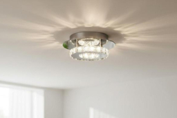 Contemporary Crystal LED Ceiling Light with Polished Chrome Finish - thumbnail 6