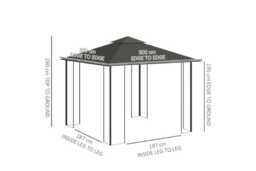 3x3m Steel Double Roof Gazebo with Netting - Weather-Resistant, Modern Outdoor Shelter - thumbnail 3