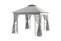 3x3m Steel Double Roof Gazebo with Netting - Weather-Resistant, Modern Outdoor Shelter - thumbnail 2