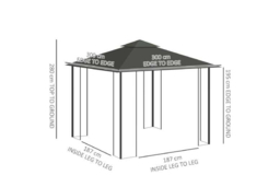 3x3m Steel Double Roof Gazebo with Netting - Weather-Resistant, Modern Outdoor Shelter - thumbnail 7