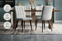 PRICE DROP! 4-Piece Tufted Modern Armless Dining Chairs Set with Metal Legs - thumbnail 6