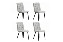 PRICE DROP! 4-Piece Tufted Modern Armless Dining Chairs Set with Metal Legs - thumbnail 1
