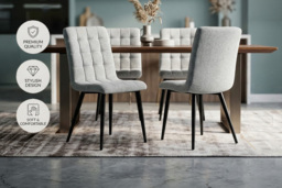 PRICE DROP! 4-Piece Tufted Modern Armless Dining Chairs Set with Metal Legs - thumbnail 2