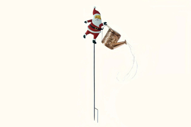 Santa Watering Can Solar Garden Light - 1pc or 2pcs - image 1