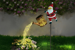 Santa Watering Can Solar Garden Light - 1pc or 2pcs - thumbnail 8