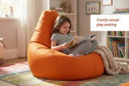Kids' Dalton Indoor/Outdoor Bean Bag - Orange - thumbnail 7